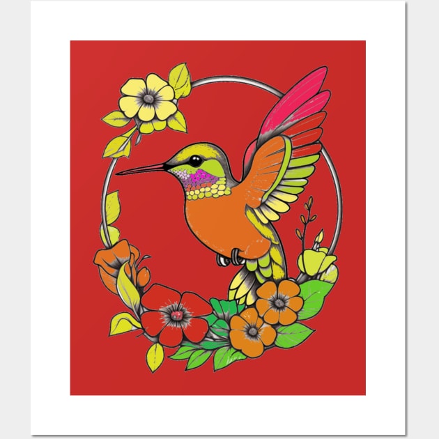 humming bird happy mood Wall Art by HTA DESIGNS